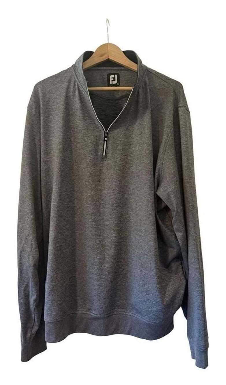 FootJoy Men's Gray Heather 1/4 Zip Golf Pullover Size XL